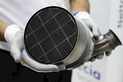 Filtre à particules en carbure de silicium.